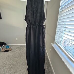 Fashion Nova Gray Halter Maxi Jumpsuit